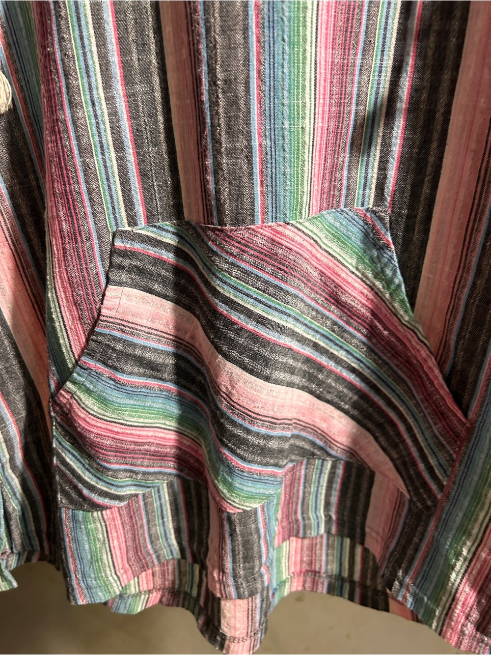 Vintage Baja Hoodie Striped Pullover Boho Hippie Surf Hoodie Drug Rug - Picture 4 of 9